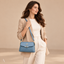 Women's Woven Flap Crossbody with Floral Clasp Shoulder Bag