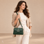 Women's Woven Flap Crossbody with Floral Clasp Shoulder Bag