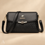 Women's Woven Flap Crossbody with Floral Clasp Shoulder Bag