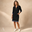 Women's Zip-Up Polo Collar Long-Sleeve Straight-Cut Mini Dress
