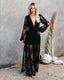 Women's Boho V-Neck Long Sleeve Maxi Dress