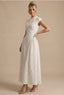 Women's Bridal Shower Polka Dot High Neck Full Skirt Maxi Dress