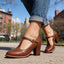 Women's Brogue T-Strap Mary Jane Heels