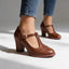 Women's Brogue T-Strap Mary Jane Heels