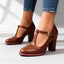 Women's Brogue T-Strap Mary Jane Heels