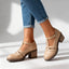 Women's Buckle T-Strap Lug Sole Mary Jane Heels