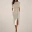 Women's Button Detail and Side Slit Midi Dress