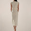 Women's Button Detail and Side Slit Midi Dress
