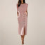 Women's Button Detail and Side Slit Midi Dress