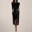 Women's Button Detail and Side Slit Midi Dress