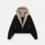 Women’s Casual Hooded Faux Fur Collar Bomber Jacket
