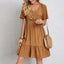 Women's V-Neck Ruffle Hem Summer Dress