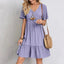 Women's V-Neck Ruffle Hem Summer Dress