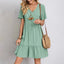 Women's V-Neck Ruffle Hem Summer Dress