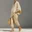 Women's Casual V-Neck Oversized Top Jogger Pants Two Piece Set