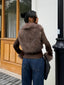 Women’s Chic Cropped Faux Fur Collar Jacket