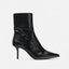 Women's Black Pointed-Toe Stiletto Ankle Boots