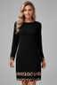 Women's Classic Round Neckline Long Sleeve Mini Dress