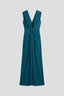 Women's Formal Deep V-Neck Ruched Sleeveless Fitted Maxi Dress