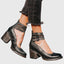 Women's Double Buckle Stacked Heel Sandals