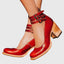 Women's Double Buckle Stacked Heel Sandals