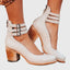 Women's Double Buckle Stacked Heel Sandals