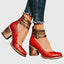Women's Double Buckle Stacked Heel Sandals