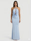 Women's Draped Halter Neck Maxi Dress Evening Dress