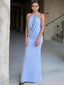 Women's Draped Halter Neck Maxi Dress Evening Dress