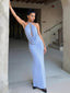 Women's Draped Halter Neck Maxi Dress Evening Dress