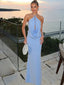 Women's Draped Halter Neck Maxi Dress Evening Dress