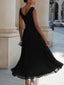 Women's Draped Neck Sleeveless Low Back Wedding Guest Midi Dress