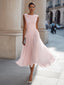 Women's Draped Neck Sleeveless Low Back Wedding Guest Midi Dress