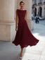 Women's Draped Neck Sleeveless Low Back Wedding Guest Midi Dress