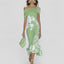 Women's Elegant Off Shoulder Floral Midi Dress