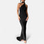 Women's Chic Backless Scarf Tie Evening Dress