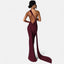 Women's Chic Backless Scarf Tie Evening Dress