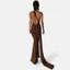 Women's Chic Backless Scarf Tie Evening Dress