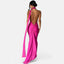 Women's Chic Backless Scarf Tie Evening Dress