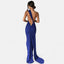 Women's Chic Backless Scarf Tie Evening Dress