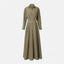 Women’s Elegant Belted Button-Down Midi Shirt Dress