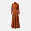 Women’s Elegant Belted Button-Down Midi Shirt Dress
