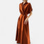Women’s Elegant Belted Button-Down Midi Shirt Dress