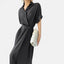 Women’s Elegant Belted Button-Down Midi Shirt Dress
