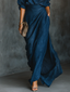 Women's Elegant Button-Up Shirt Maxi Skirt Set