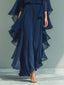 Women's Elegant Cape Sleeve Two-Piece Set