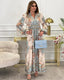 Women's Elegant Floral Button Down Maxi Dress