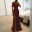 Women's Elegant Off-Shoulder Sequined Formal Evening Gown Maxi Dress