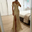 Women's Elegant Off-Shoulder Sequined Formal Evening Gown Maxi Dress