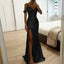 Women's Elegant Off-Shoulder Sequined Formal Evening Gown Maxi Dress
